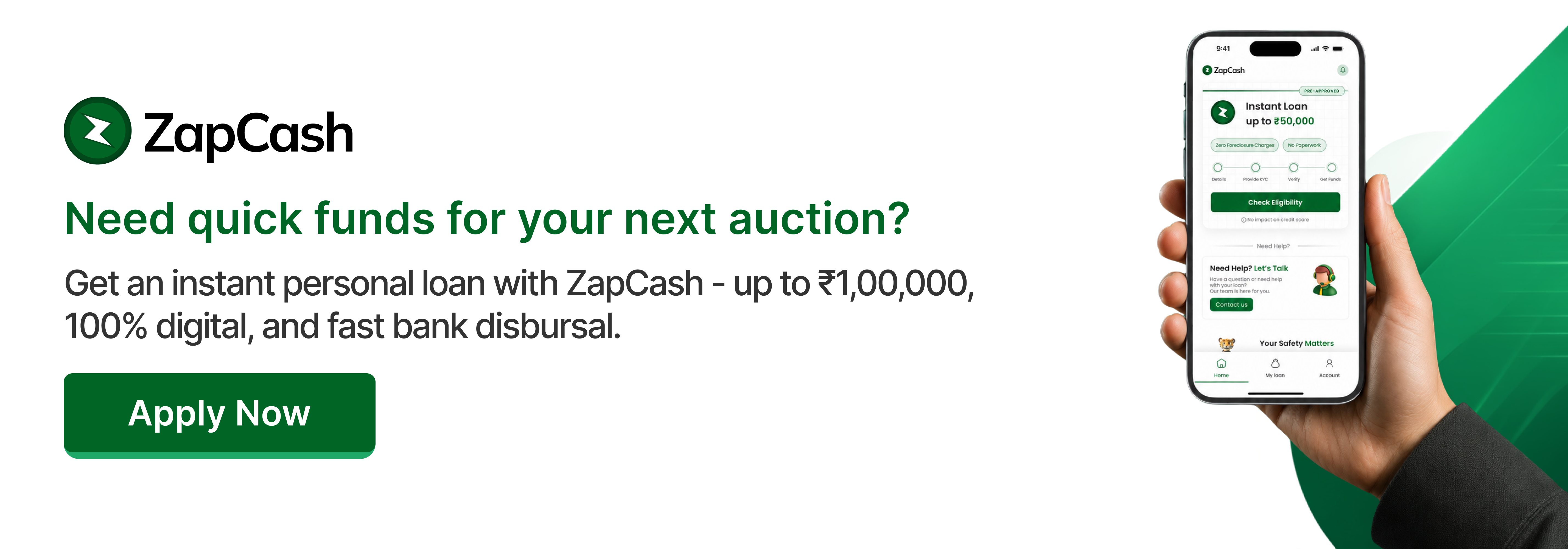 ZapCash personal loan offer: get up to ₹1,00,000 with a digital application and fast bank disbursal